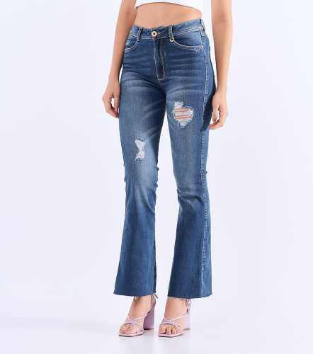 Jean Para Mujer Cinco Bolsillos Bota Recta Praga Daniela DerekAZ