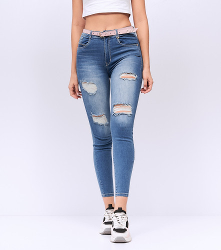 Jean Para Mujer Skinny Con Proceso Rotos Barcelona Dakota DerekAZ