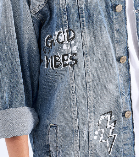 Juan Pablo Chaqueta En Denim Estampada TyperAZ