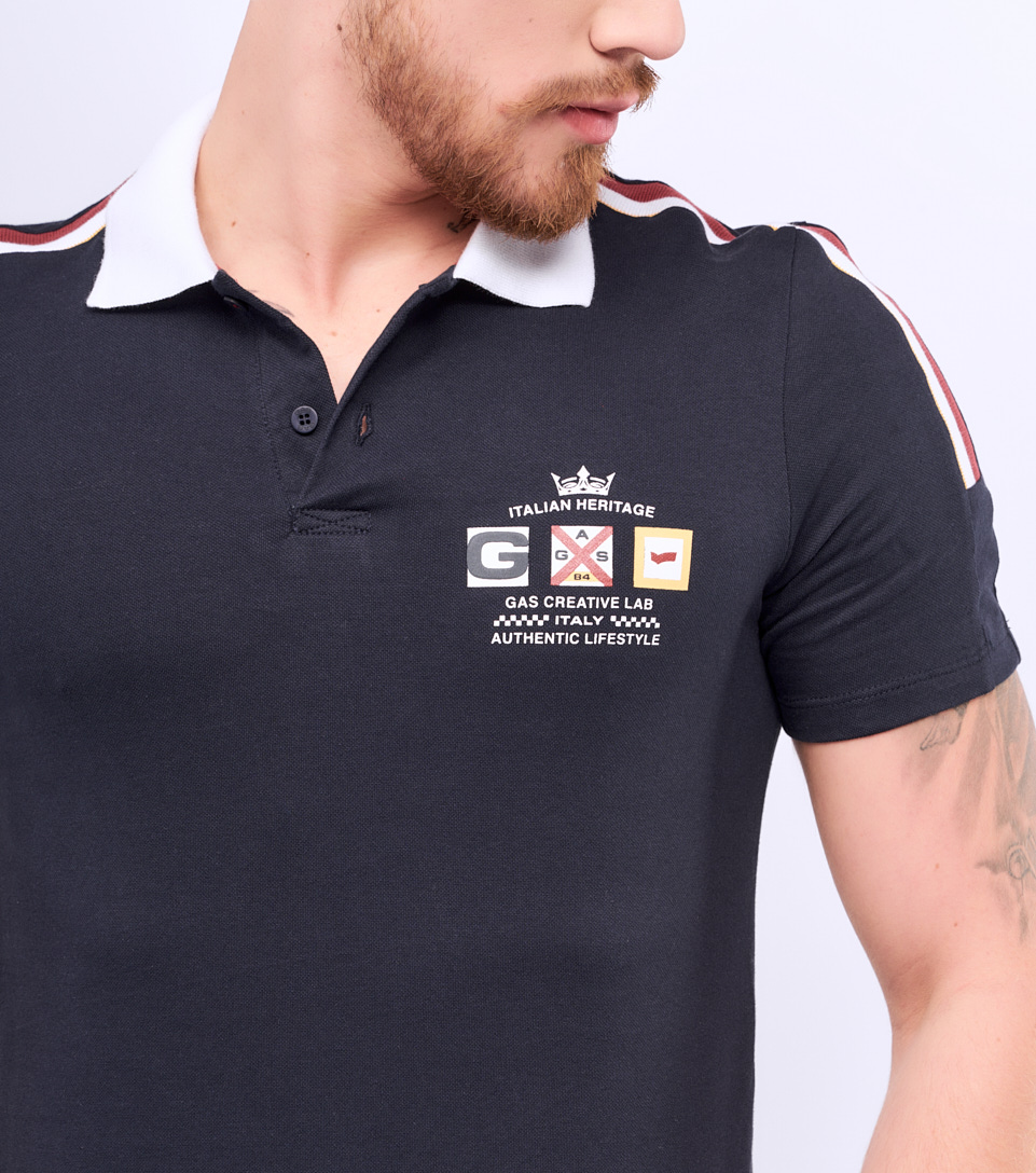 Cliff Polo Slim Fit Masculina Gas 829320 AO