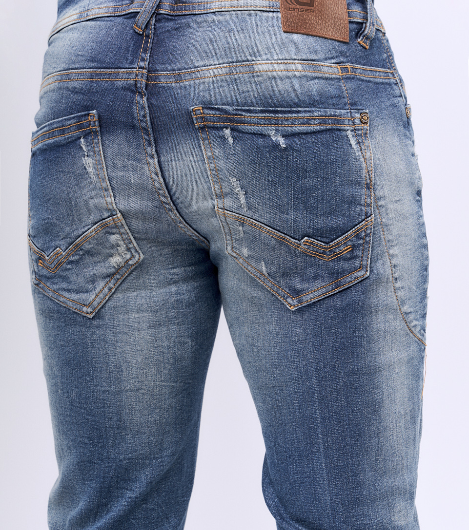 Jean Para Hombre Molderia Iron Con Proceso Medio Diseno En Relojero Unser 829550 AZ