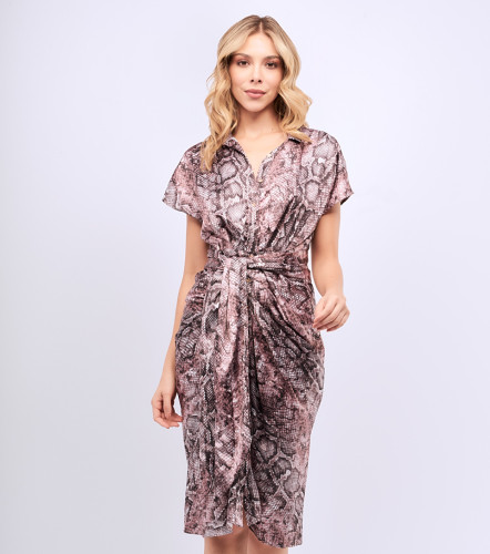 Vestido Estampado Manga Corta Para Mujer DerekCF