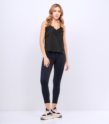 Jean Para Mujer Skinny Pretina Con Corte Barcelona Fernanda DerekAZ