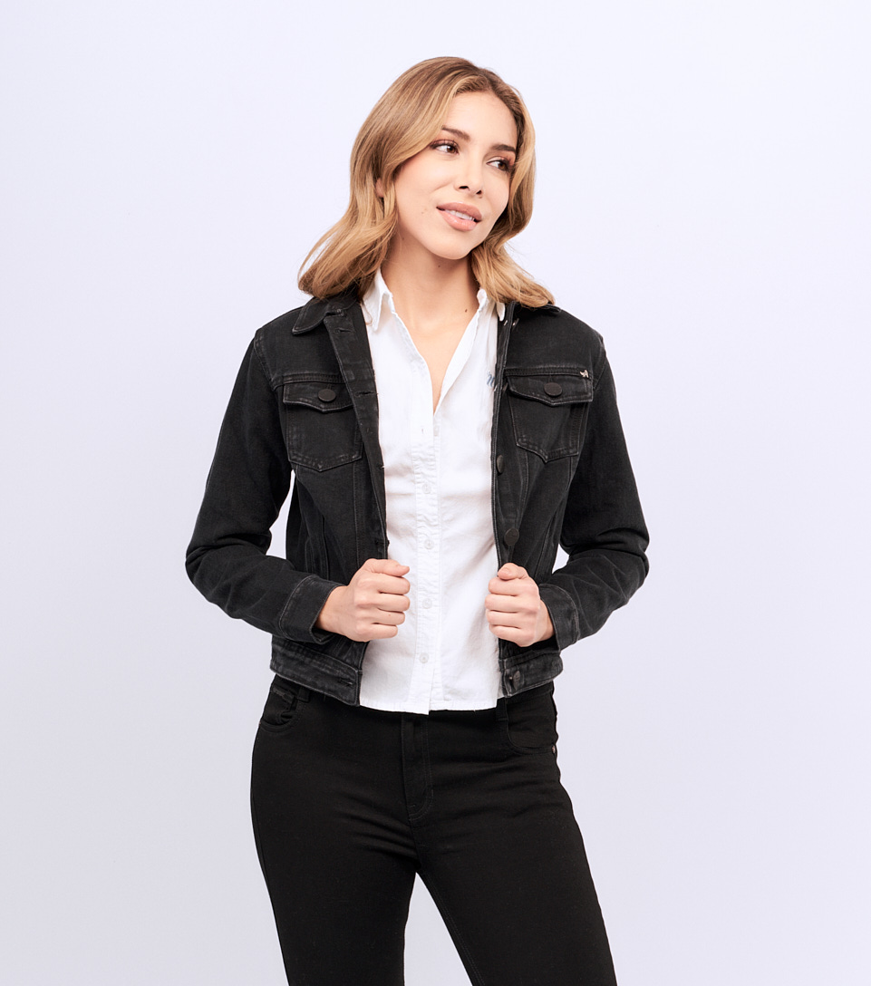 Chaqueta para mujer con proceso negro unser 826957