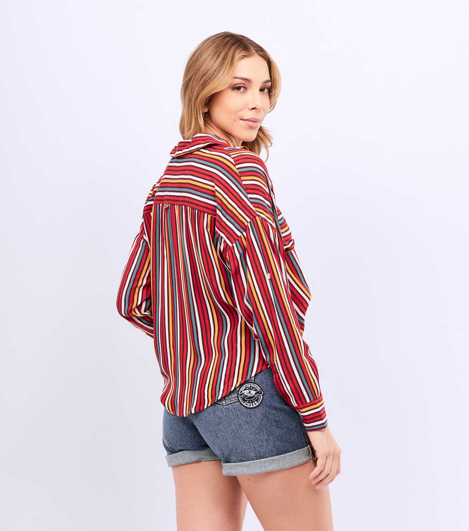 Blusa Para Mujer De Rayas Manga Larga Unser 829186 RJ