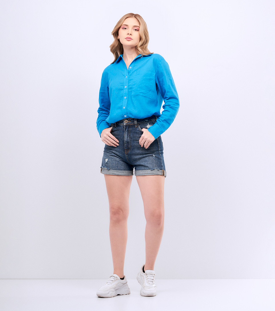 Blusa Para Mujer Camisera Manga Larga Con Hombreras Unser 829484 AZ