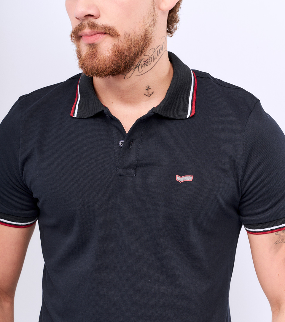 Ende Polo Slim Fit Masculina Gas 829693 AO