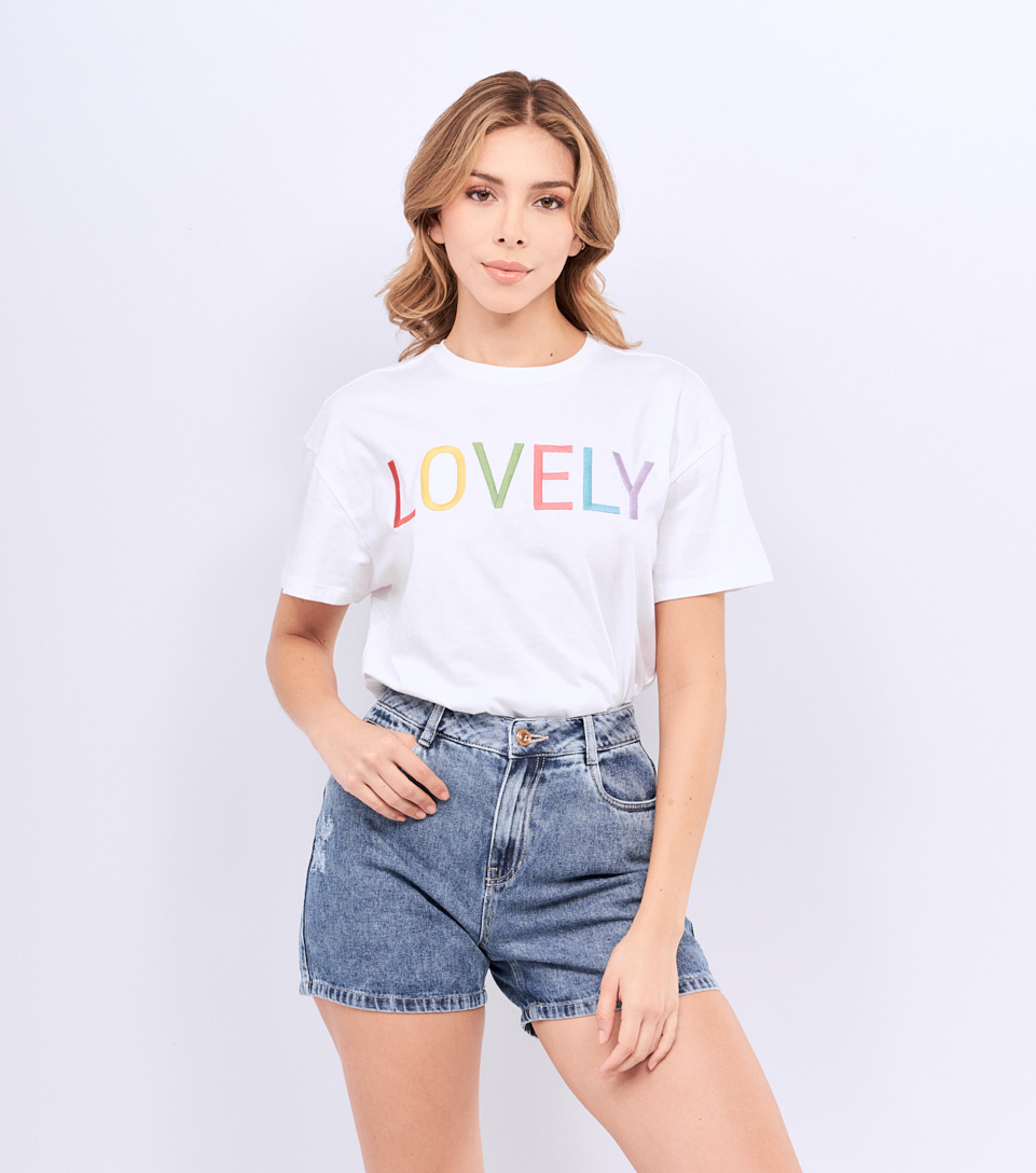 Camiseta Para Mujer Con Bordado Derek Lovely 829729 BL