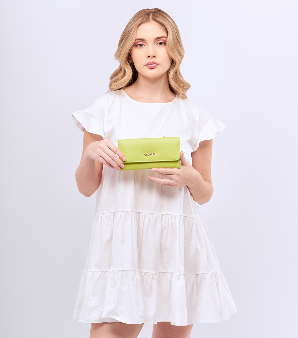 Elly Billetera Unicolor Con Monedero Removible Clover 821127 AC