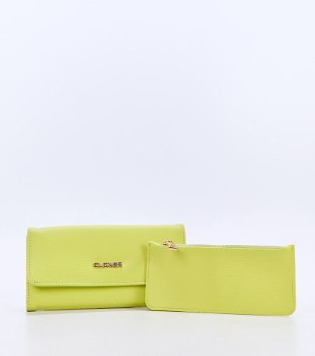 Elly Billetera Unicolor Con Monedero Removible CloverLM