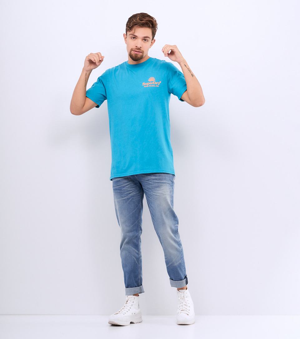Superdry Ticket Type City Tee Camiseta, Negro (Black 02a), S Para Hombre