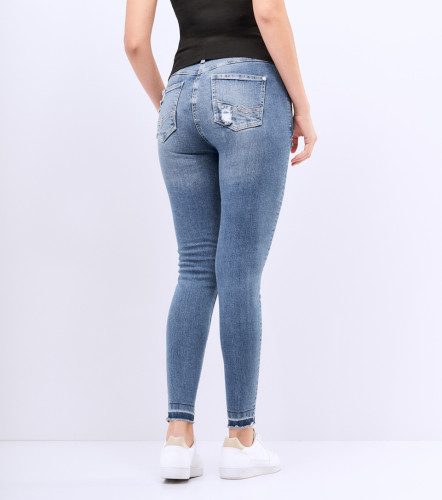 Jean Para Mujer Bota Recta Proceso Medio UnserAZ