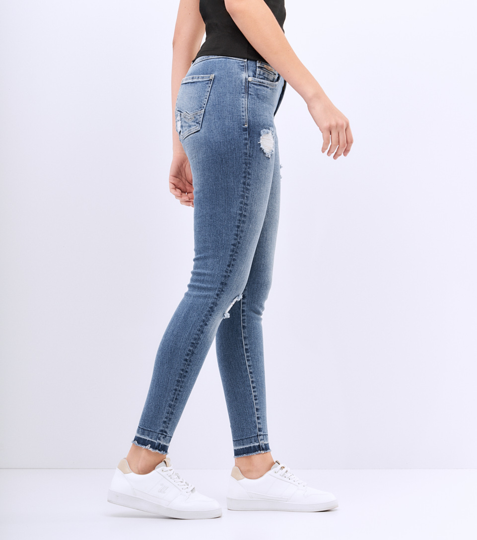 Jean Para Mujer Bota Recta Proceso Medio Unser 826963 AZ