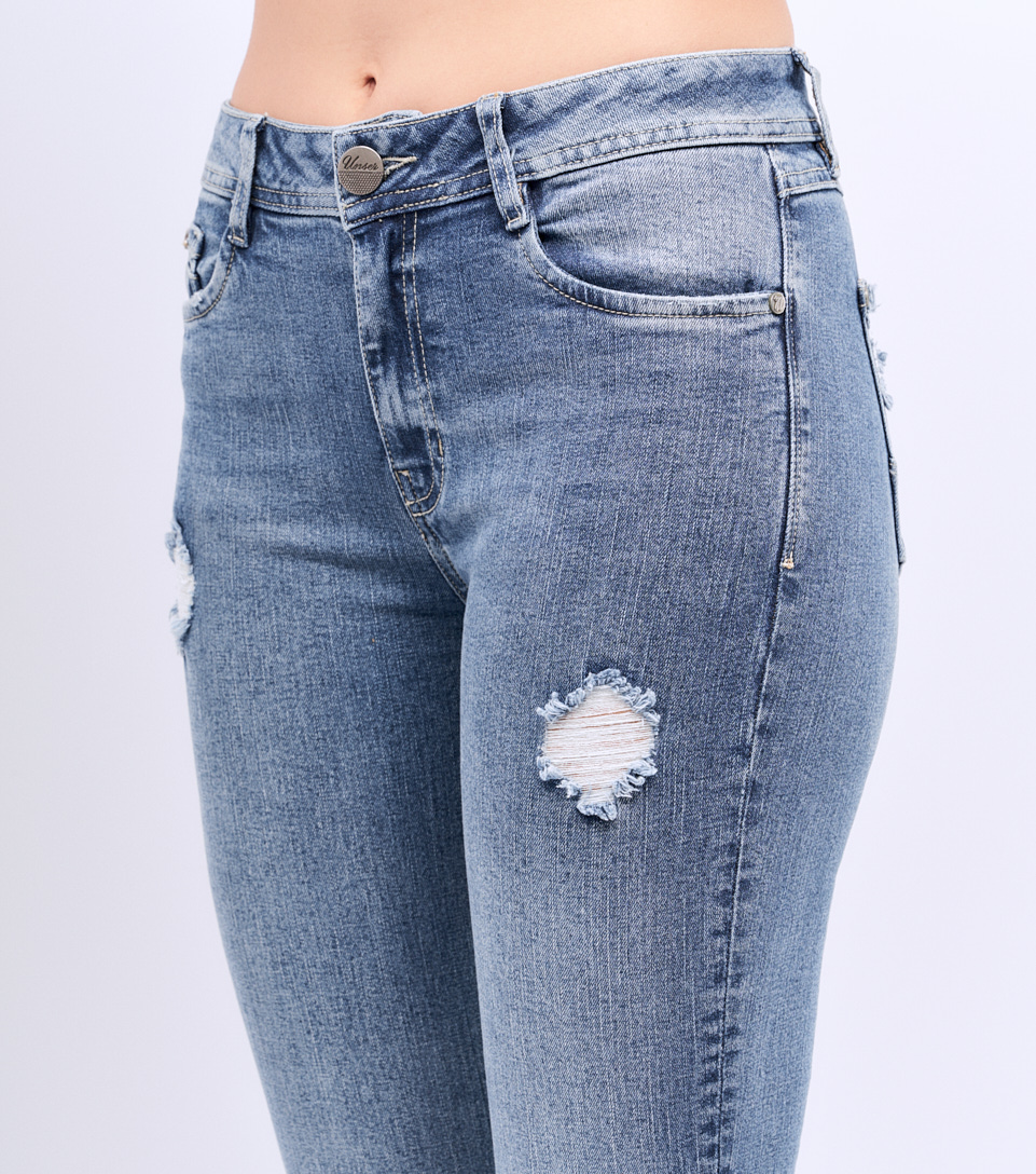 Jean Para Mujer Bota Recta Proceso Medio Unser 826963 AZ