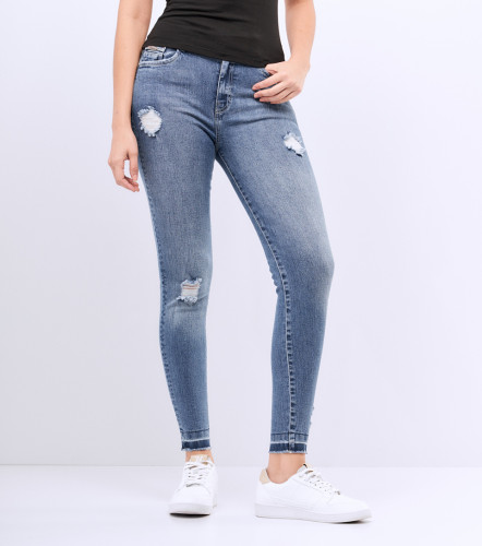 Jean Para Mujer Bota Recta Proceso Medio UnserAZ