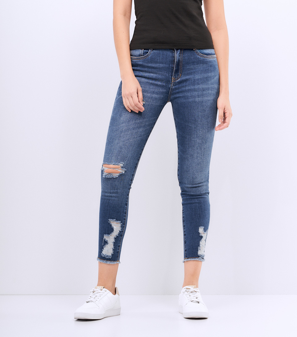 Jean Para Mujer Con Proceso Medio Y Rotos UnserAZ