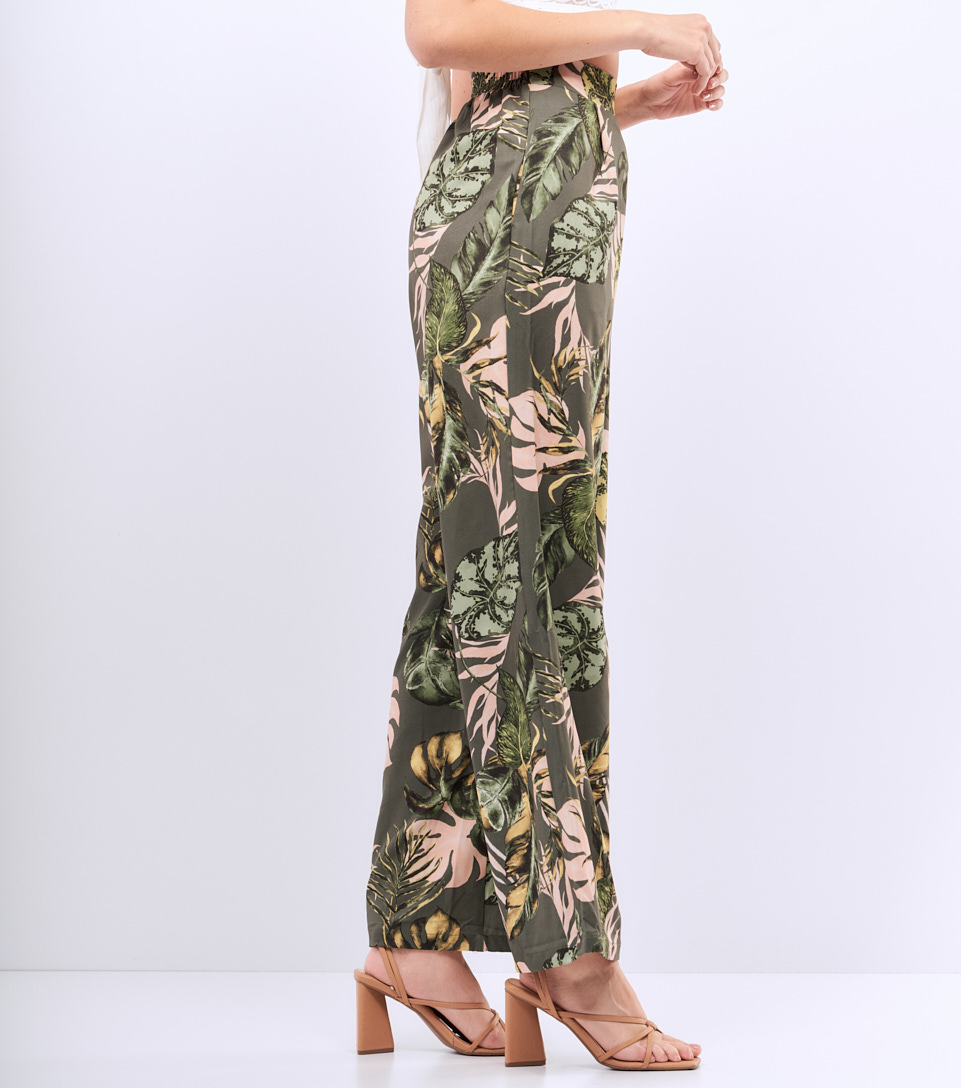Pantalon De Mujer Estampado Pretina Encauchada Derek 828159 VD