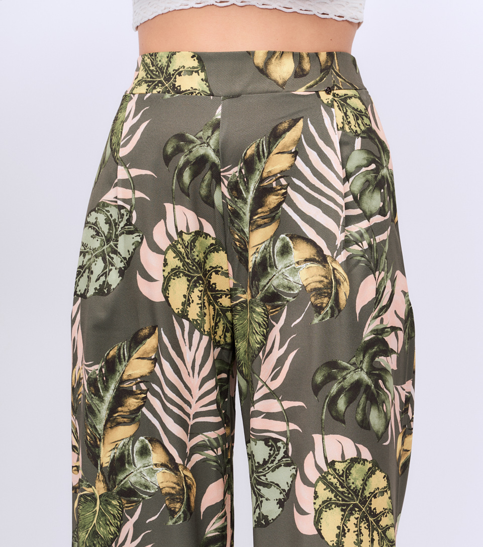 Pantalon De Mujer Estampado Pretina Encauchada Derek 828159 VD