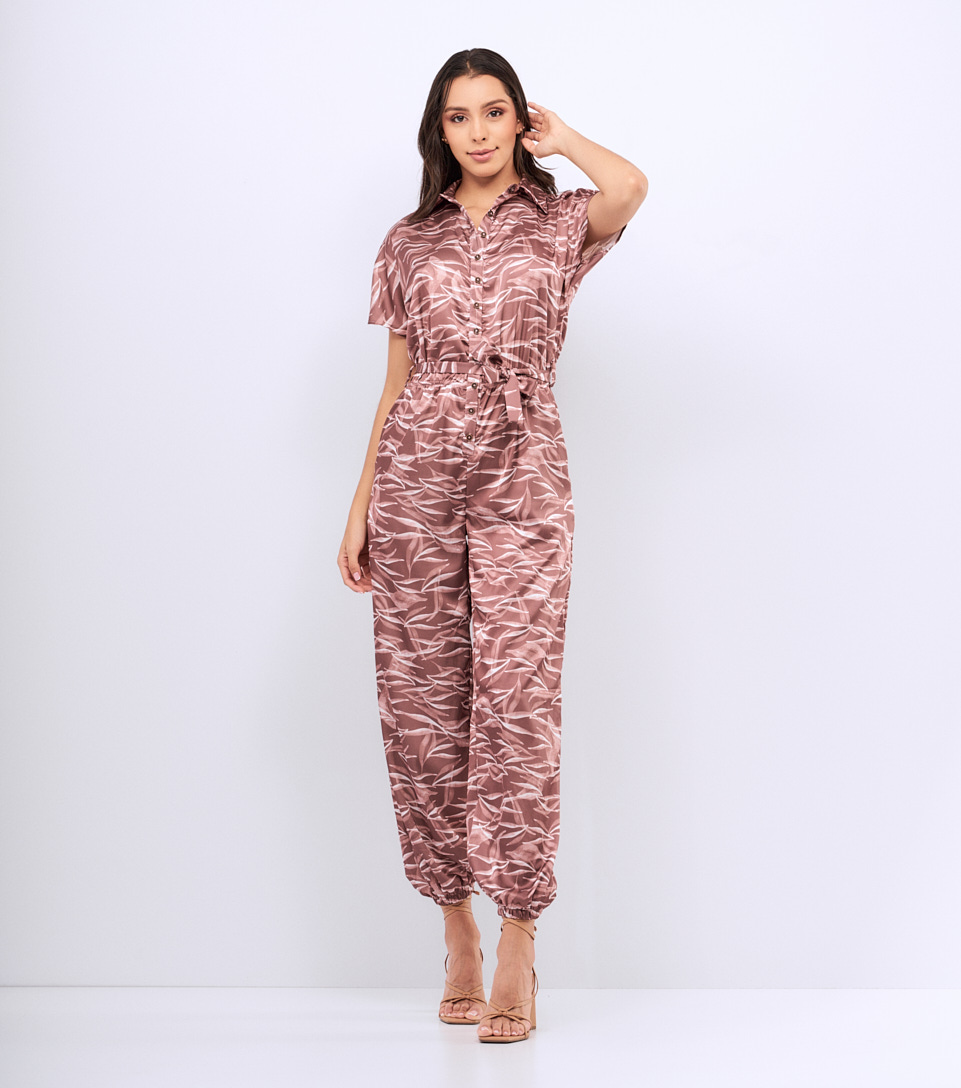 Enterizo Pantalon Para Mujer Estampado Manga Corta Derek 829074 CF