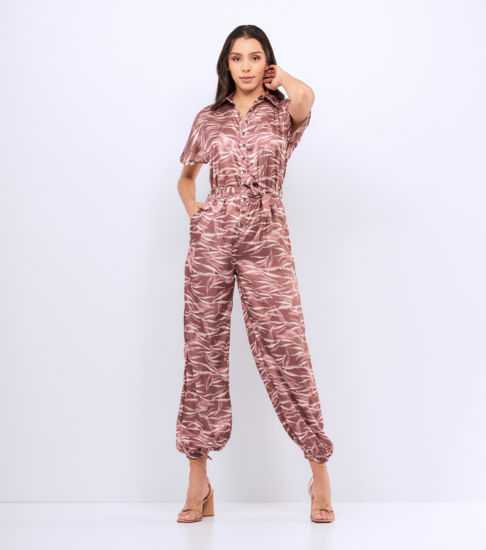 Enterizo Pantalon Para Mujer Estampado Manga Corta Derek 829074 CF