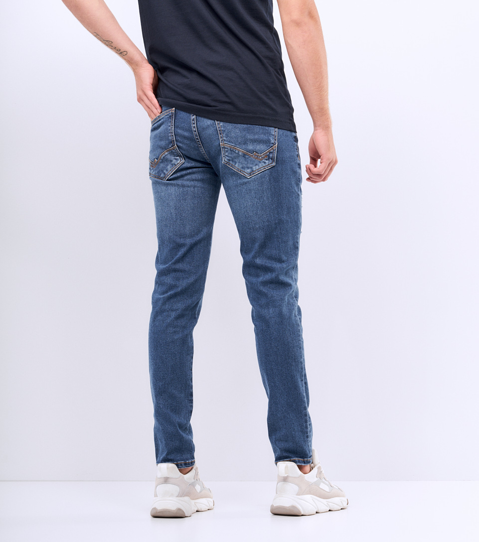 Jean Para Hombre Molderia Foil Con Proceso Medio Cinco Bolsillos Unser 829930 AZ