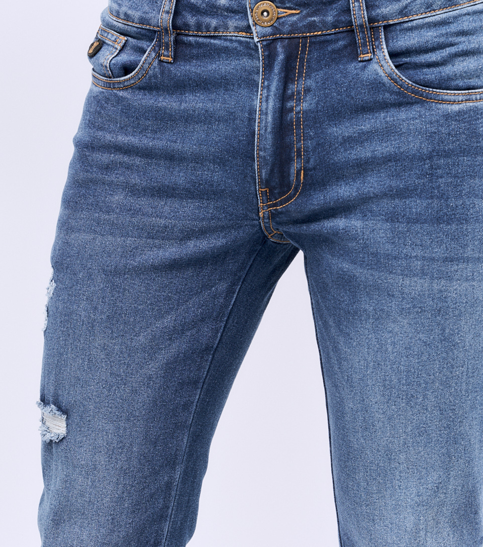 Jean Para Hombre Molderia Foil Con Proceso Medio Cinco Bolsillos Unser 829930 AZ