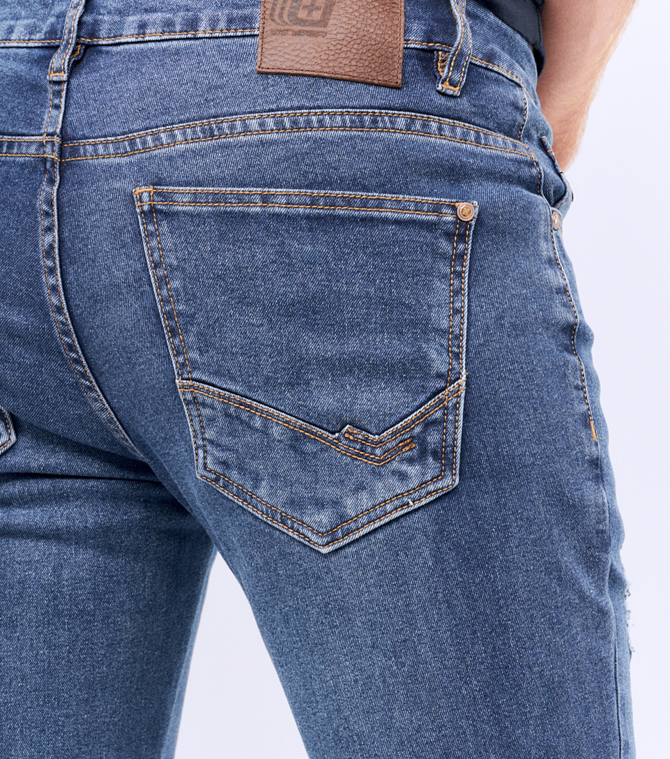 Jean Para Hombre Molderia Foil Con Proceso Medio Cinco Bolsillos Unser 829930 AZ
