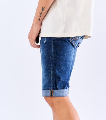 Bermuda En Indigo Con Proceso Oscuro UnserAZ