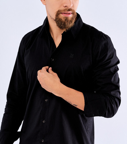 Camisa Billy Slim Popelina Strech Unicolor Sin Bolsillo UnserNG