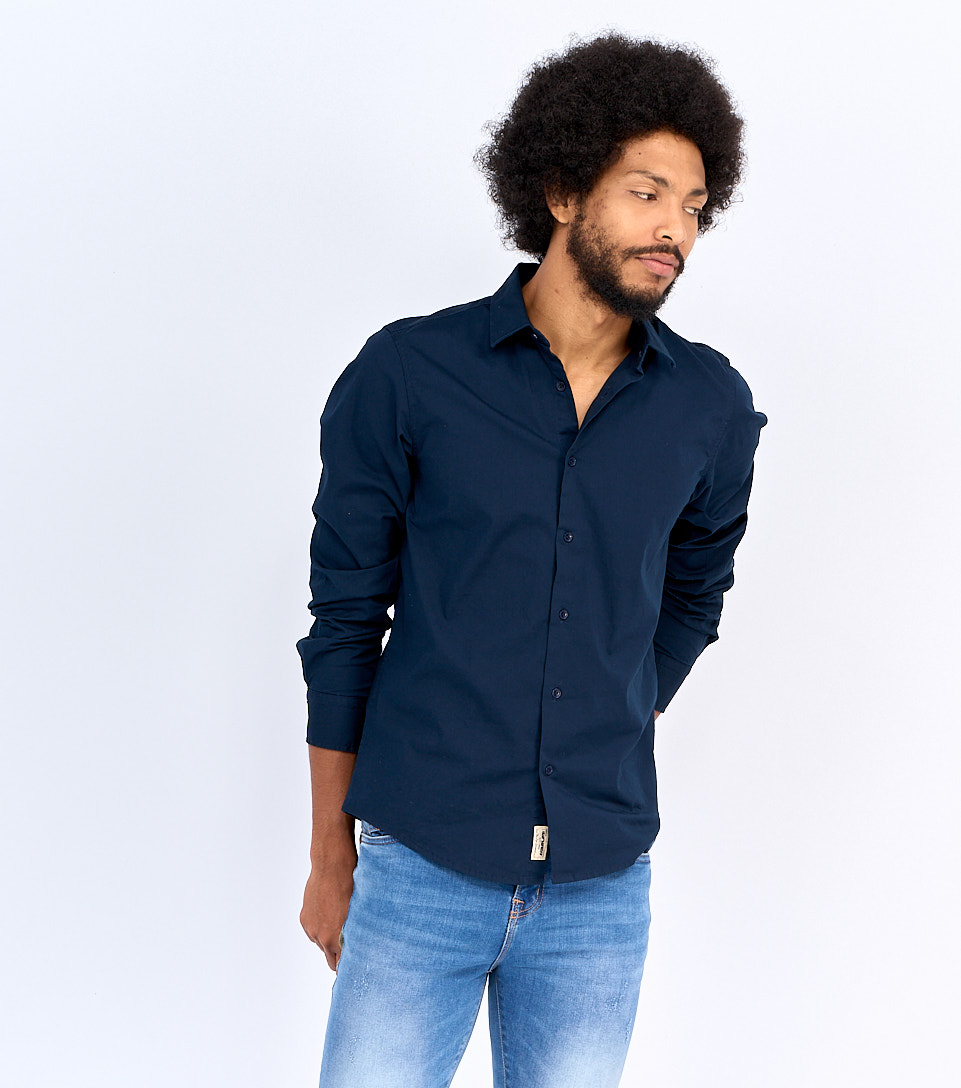 Camisa Para Hombre Molderia Comfort Unicolor Sin Bolsillos Unser 723495 AV