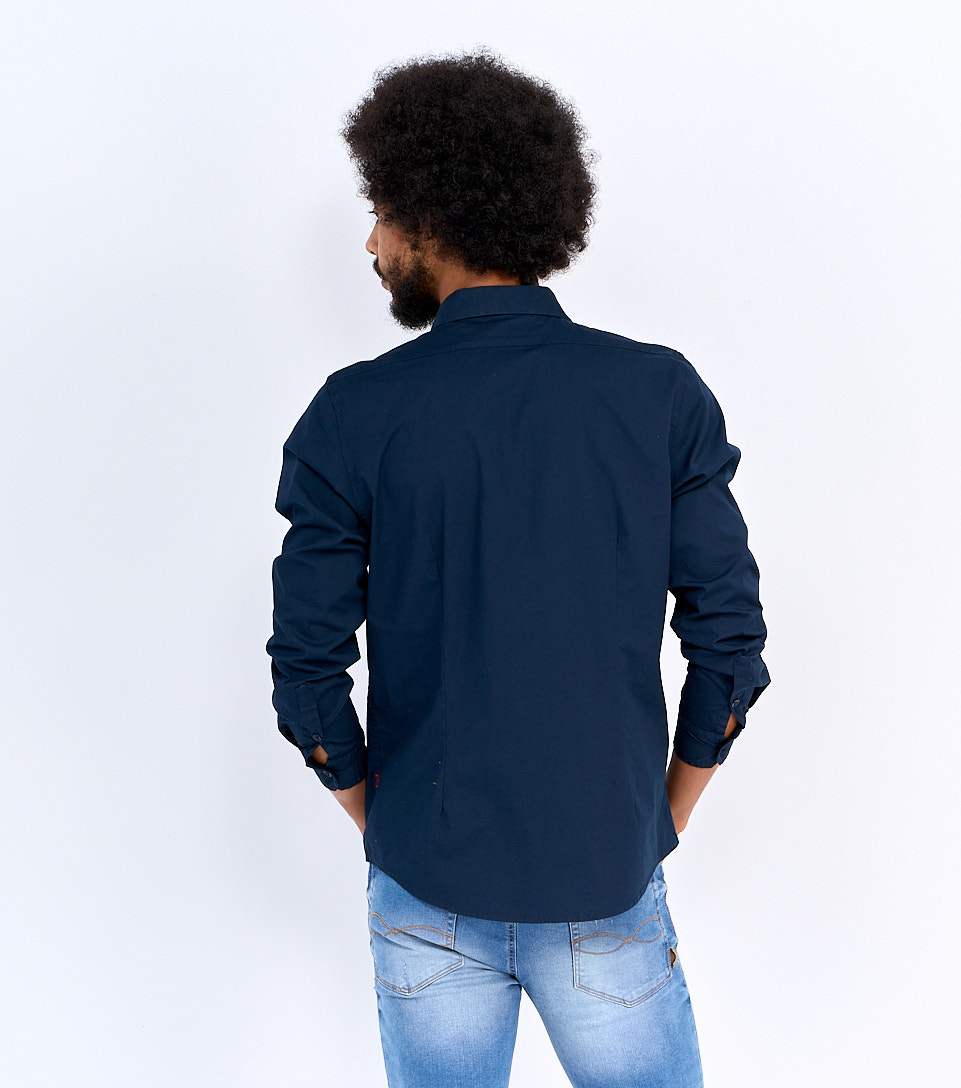 Camisa Para Hombre Molderia Comfort Unicolor Sin Bolsillos Unser 723495 AV