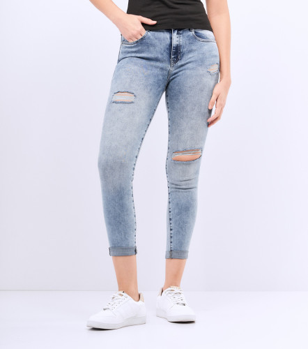 Jean Para Mujer Con Proceso Claro Y Rotos UnserAZ