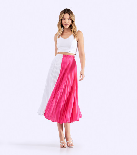 Falda Plisada Bicolor Para Mujer DerekFS