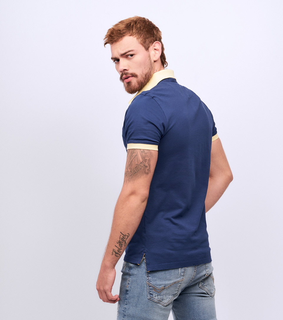 Polo Para Hombre Molderia Slim Unicolor Con Bordado Unser 829462 AZ