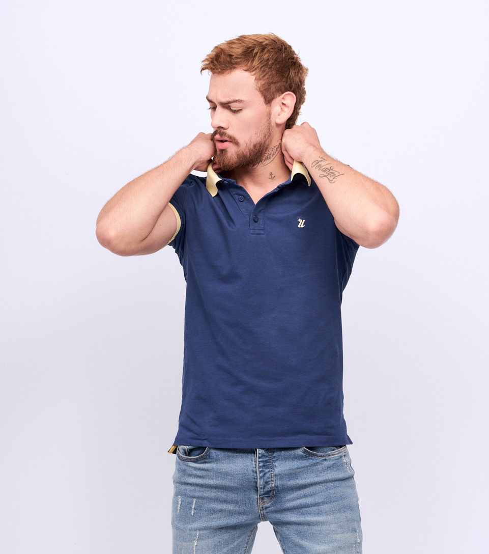 Polo Para Hombre Molderia Slim Unicolor Con Bordado Unser 829462 AZ