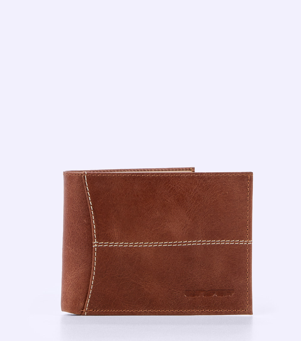 Billetera Para Hombre Unicolor Con Repujado Texto Unser 830942 CF