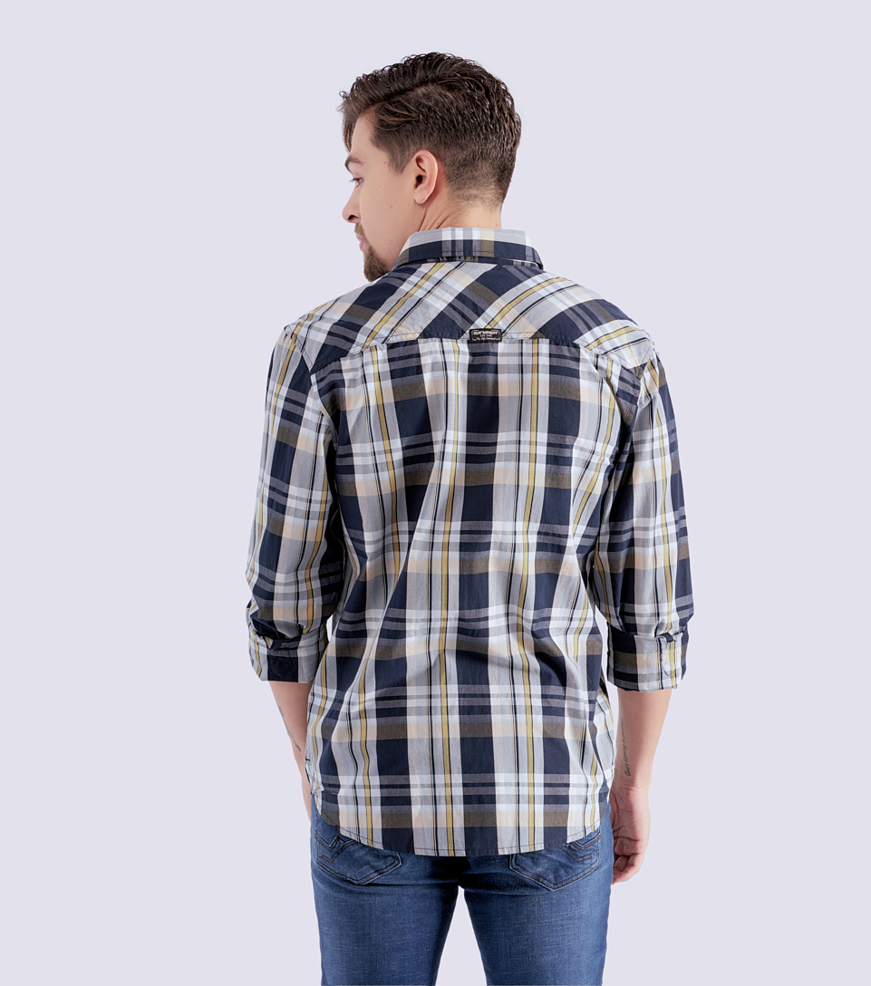 Camisa Para Hombre Comfort A Cuadros Manga Larga Unser 828624 AM