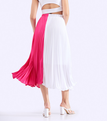 Falda Plisada Bicolor Para Mujer DerekFS