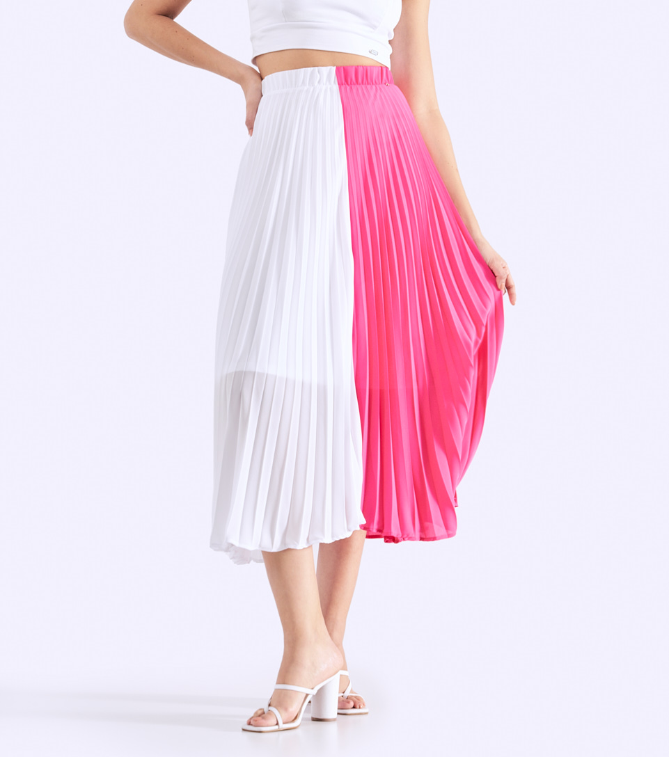 Falda Plisada Bicolor Para Mujer Derek 828271 FS