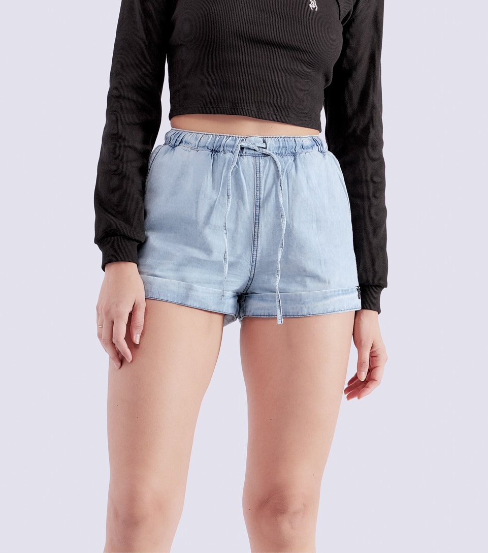 Short Jean Delhi Para Dama Con Elastico Typer 828917 AZ