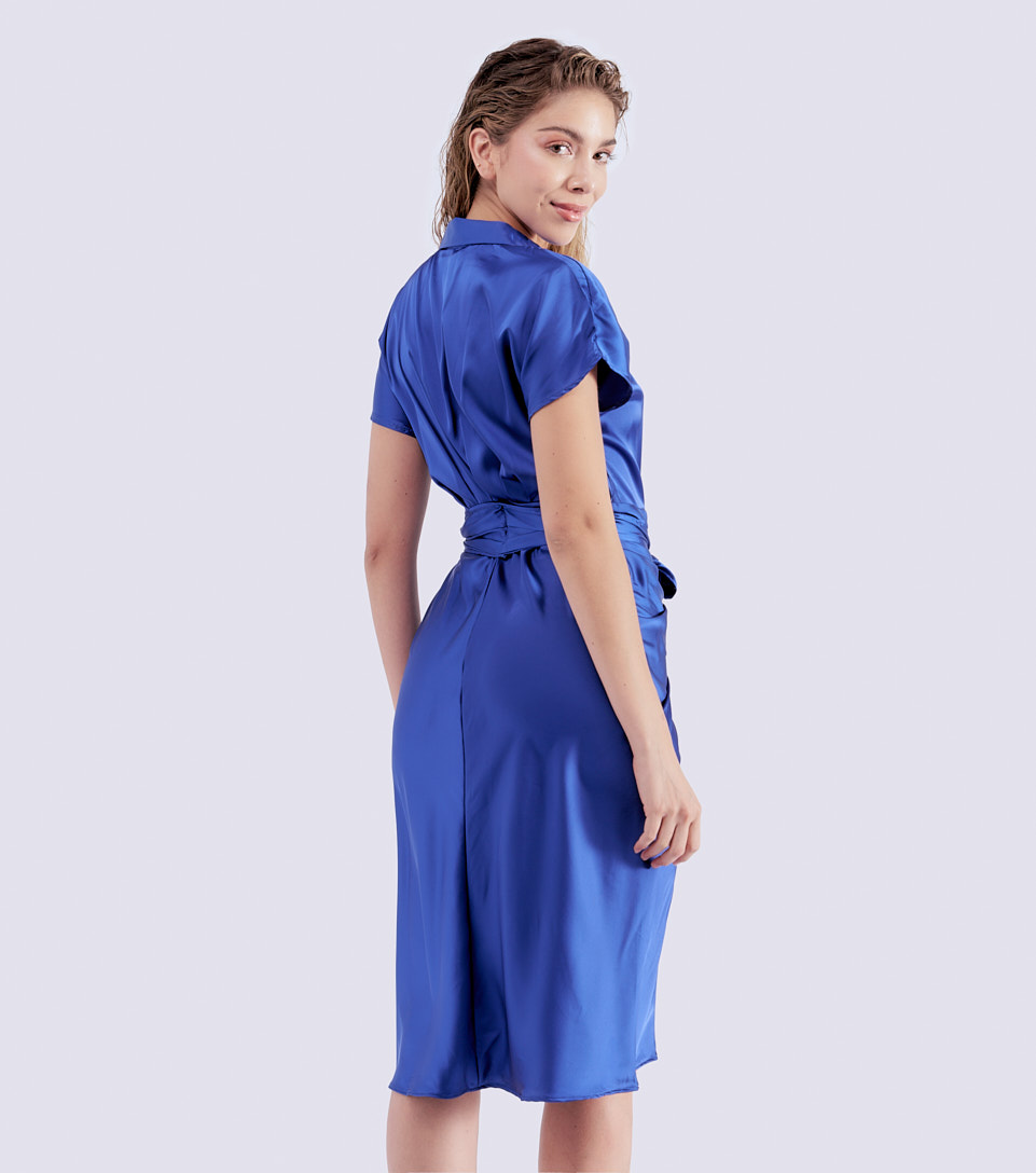 Vestido Para Mujer Camisero Con Drapeado Delantero Derek 824510 AY