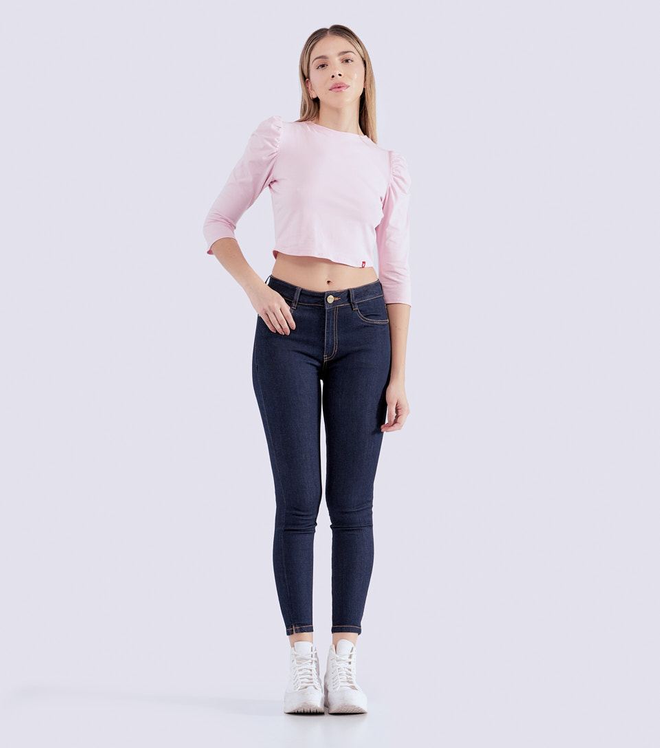 Jean Para Mujer Skinny Con Proceso Oscuro Sin Rotos Unser 830930 AZ