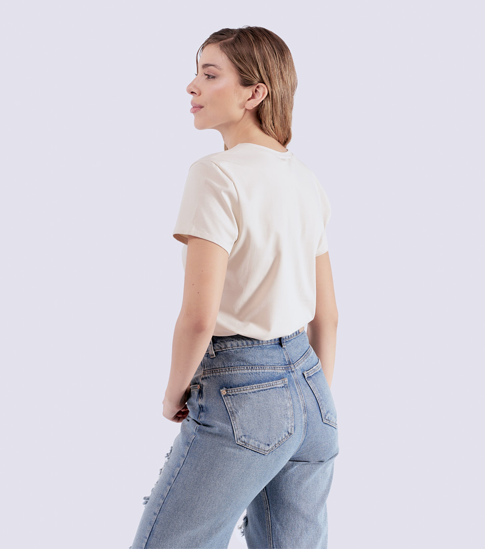 Camiseta Para Mujer Unicolor Manga Corta Derek 832367 AR