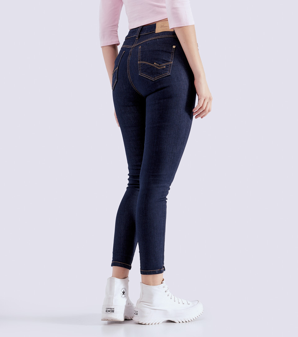 Jean Para Mujer Skinny Con Proceso Oscuro Sin Rotos Unser 830930 AZ