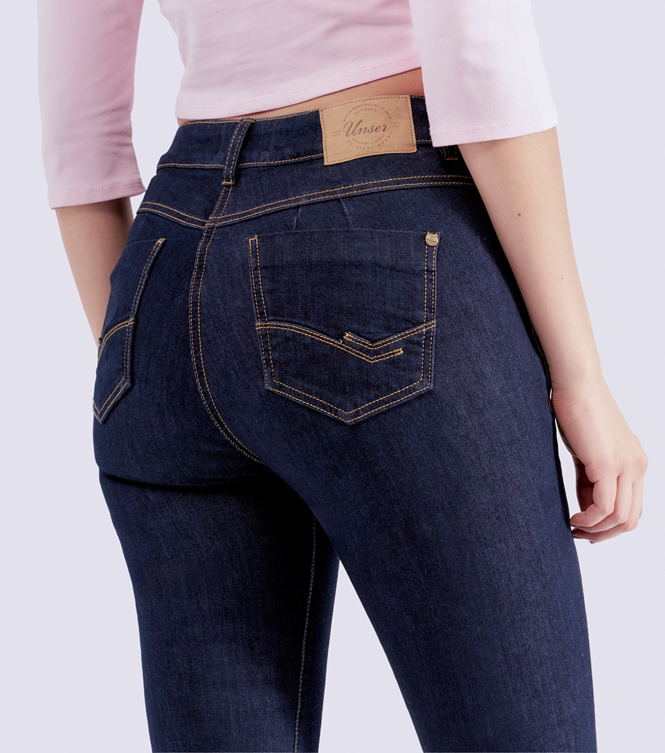 Jean Para Mujer Skinny Con Proceso Oscuro Sin Rotos Unser 830930 AZ