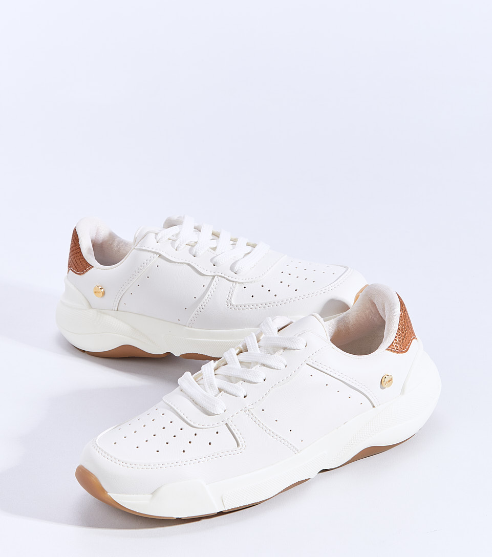 Tenis Dama Unicolor Con Pieza En Contraste 821786 BL