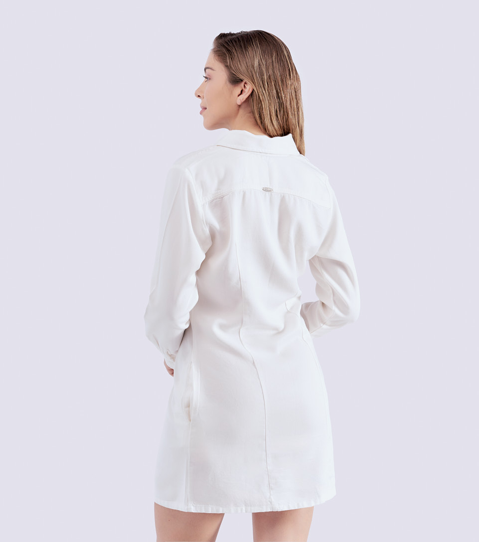 Vestido Para Mujer Corto Manga Larga Unicolor Unser 831738 AR