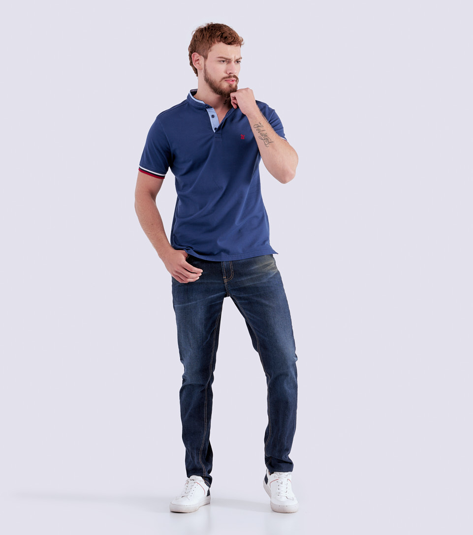 Polo Para Hombre Slim Con Bordado Unser 821677 AY