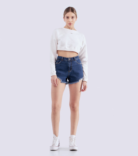 Valery Short En Denim Tiro Alto TyperAZ