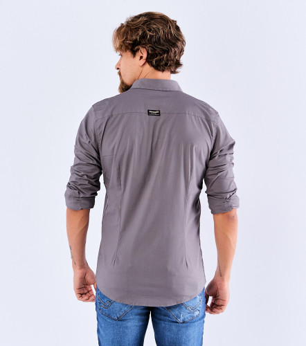 Camisa Billy Slim Popelina Strech Unicolor Sin Bolsillo UnserGR